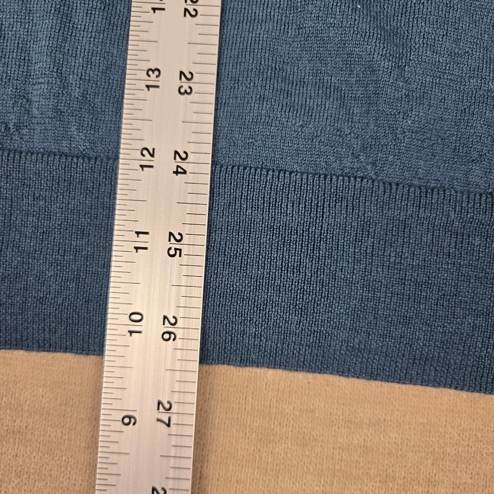 Banana Republic Mens Blue 100% Merino Wool Crewneck Sweater Large Fine Knit L